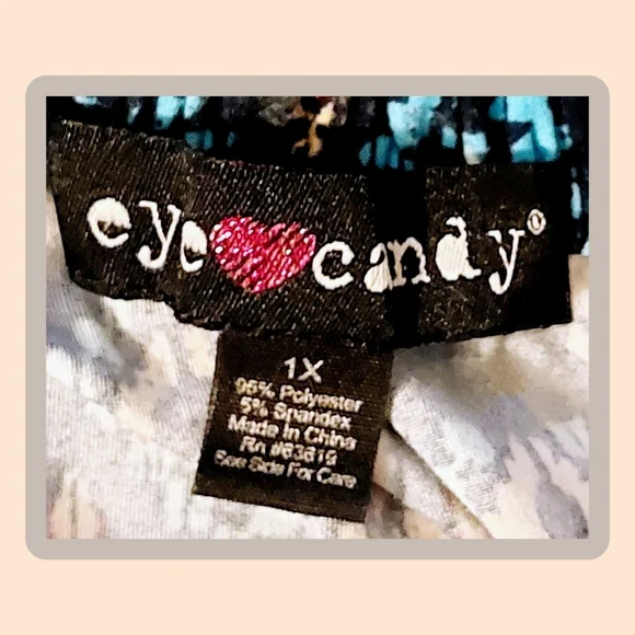 Eye Candy | Cool-Toned Patterned Romper/Jumpsuit | Size 1X Large | NEW | NWOT |โ - Picture 8 of 8